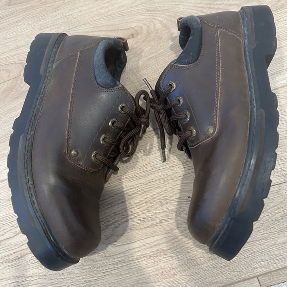 Vintage Y2K 90s Skechers Chunky Shoes Womens 7 Brown Leather Lug Sole Platform - Picture 5 of 11